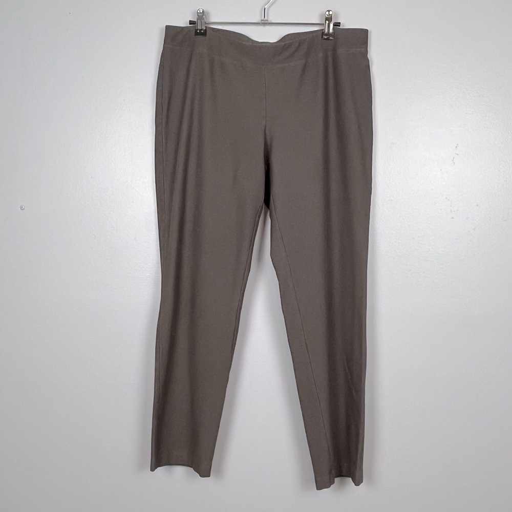 Eileen Fisher stone brown viscose blend pullon on stretchy waist pants, medium.
